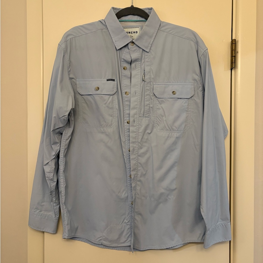 Poncho Shirt Medium Light Blue